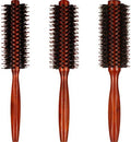 Boao 3 Pack Boar Bristle Round Hair Brushes Wooden Small Medium Large Set by Boao
