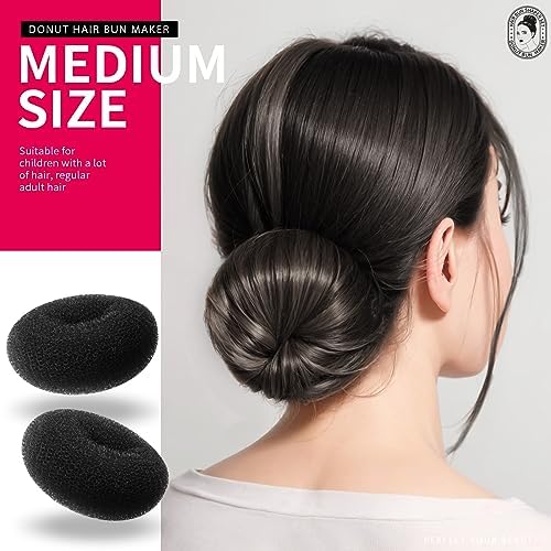 Teenitor Hair Styling Kit: 5 Bands, 20 Bobby Pins, 7 Chignons (2 Small, 2 Medium, 1 Large, 1 Extra-Large), Black - Image 3