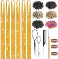 Gold Hair Tinsel Kit for Girls Women Fairy Glitter Tinsel Hair Extensions by LEDIZE