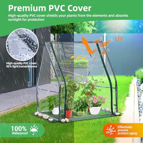Mini Greenhouse for Indoor Outdoor: Ohuhu Portable Green House with Waterproof Pad for Small Plants Nursery Germination, 36"x36"x42" Light Duty Cover Tent Humidity Dome Seedling Accessory - Image 5