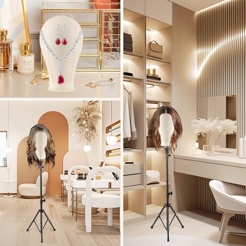 Tall Wig Tripod Stand with 23 Inch Head for Styling,Making - Image 6
