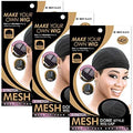 Qfitt Mesh Dome Wig Cap #5011, Black, 3 Pack, Non-Slip for Women by Qfitt