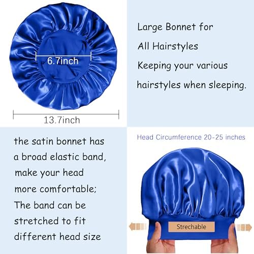 2pcs Satin Bonnet for Sleeping, Silk Hair Sleep Bonnets for Women - Image 3