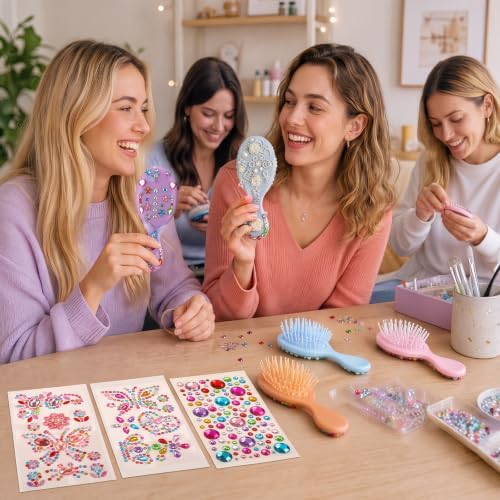 24 Sets Hair Brush Decorating Kit, 5.5" Mini Hair Brush Craft Kit - Image 5