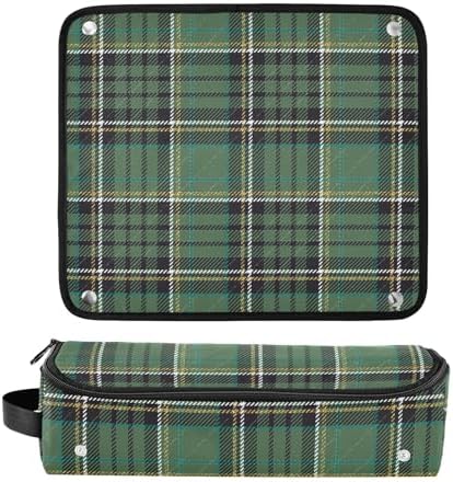 Tartan Buffalo Plaid Verdant Hair Tools Travel Bag Travel Organizer Pouch with Heat Resistant Mat Portable Carrying Case for Hair Dryer Curling Iron Flat Irons - Image 3