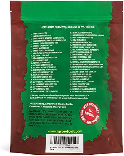 Heirloom Vegetable Seeds Non GMO Survival Seed Kit - Part of Our Legacy and Heritage - 50 Varieties 100% Naturally Grown- Best for Gardeners Who Raise Their Own Healthy Food - Image 2