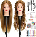 26" Mannequin Head with Hair for Hairdressing Training and Hair Styling by Yekavo