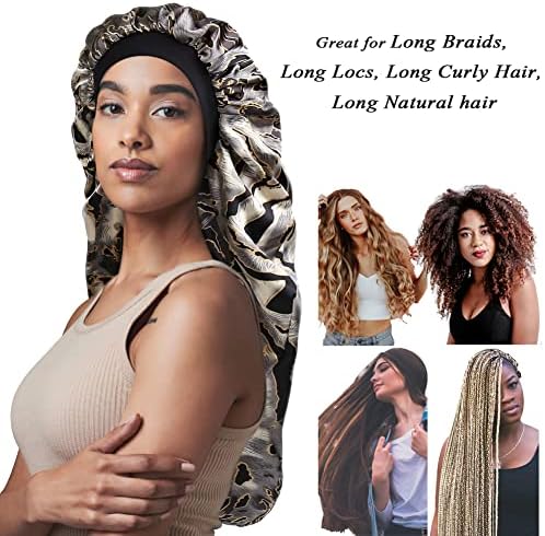 Jumbo Satin Cap Curly Hair Bonnet for Sleeping - Image 2