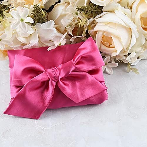 Extra Large Satin Bonnet Sleep Cap for Women, Double Layer Silky Hair Bonnet with Tie Band for Braids/Curly/Long Hair - Rosy Red - Image 5