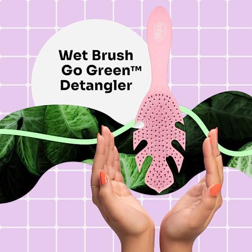 Wet Brush Go Green Hair Detangler Brush, Pink - Detangling Hair Brush - Ultra-Soft IntelliFlex Bristles Glide Through Tangles & Gently Loosens Knots While Minimizing Pain, Split Ends & Breakage - Image 3