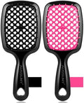 2 Pack Vented Detangling Hair Brush - Detangler Hairbrush with Soft Bristles for Effortless Tangle Free - Ideal for Wet Dry or Damaged Hair for Women Men Kids -Mixed Colors by Aussumy