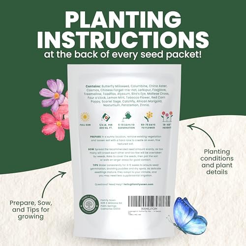Hummingbird Butterfly Mix - Bulk 1/4 Pound Pouch - 30,000 Flower Seeds for Planting - Wildflower Mix - Image 4
