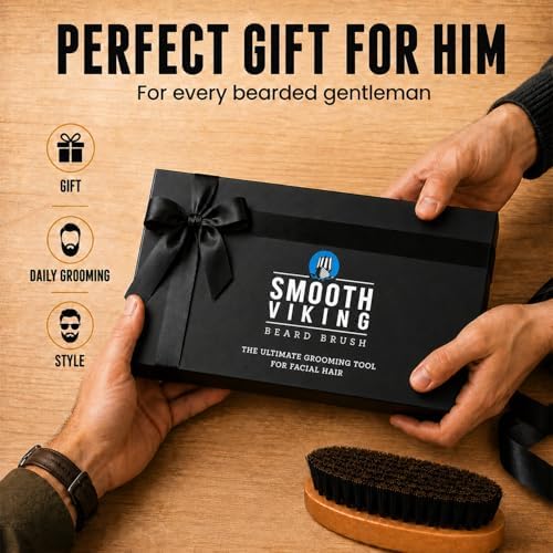 Smooth Viking Beard and Facial Hair Grooming Set - Natural Boar Bristle Brush, Mustache Brush, Styling and Shaping Tool for Men - Image 6