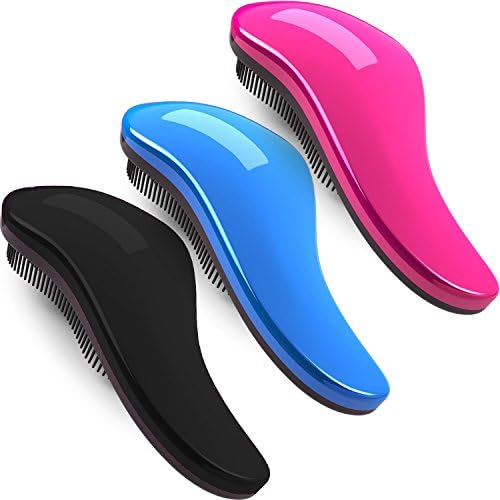 79STYLE 3Pcs Detangler Brush for Tangle-Free, No-Knot Glide Thru Hair - Kids & Women's Curly Hair Detangling Brush Comb (3 Colored 7.4 Inch - Pink) by 79style