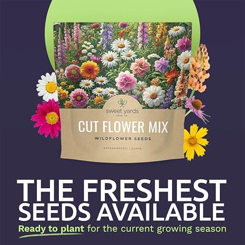 Cut Flower Garden Seeds - Extra Large 1 Ounce Packet - Over 7,500 Fresh Open Pollinated Non-GMO Wildflower Seeds - Long Lasting Annuals and Perennials with Bright Colors - Image 2