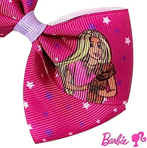 Luv Her Barbie Kids Bows - Hair Accessories Gift Set - Princess Hair Bows - 7 Pcs 4 Inch Bundle - Hair Bows for Girls - Barbie Hair clip - Alligator Clip - Ages 3 + - Image 3