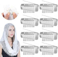 Vodolo Chunni Clips with Safety Pins,8 PCS Strong Chunni Grip Dupatta Setting Clips Indian for Woman Silver by Vodolo