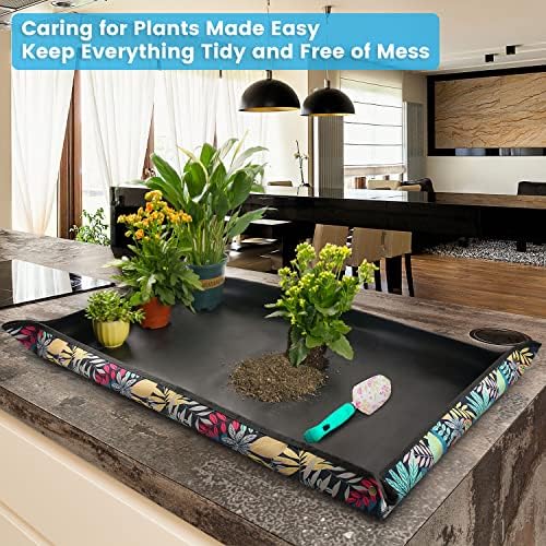 Onlysuki 2 PCS 43.5" x 29.5" Extra Large Repotting Mat for Indoor Plants Transplanting and Dirt Control Plant Gift for Plant Lovers - Image 3