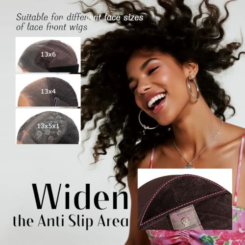 Dreamlover Wig Grip Cap for Half Wig, Wide Grip Band with Cap, Dark Brown - Image 2