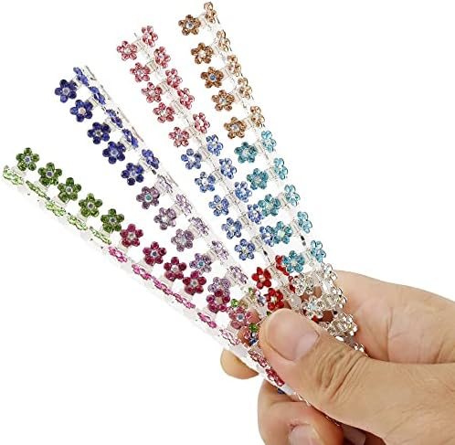 Mini Claw Clips with No-Slip Grip - Glitter and Rhinestone Hair Accessories in Mixed Colors, Metal Clamps for Girls and Women (Silver-13Colors) by ANBALA