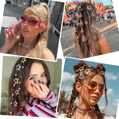 VIBILIA 18 Pcs Star Hair Clips Y2K Silver Non-Slip Snap Hair Accessories - Image 7