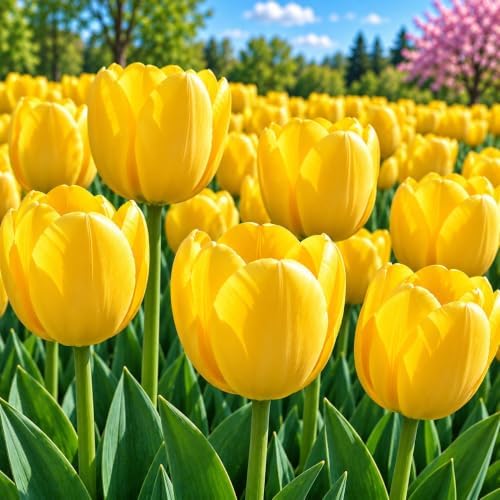 25 Tulip Bulbs for Fall Planting – Premium Spring Flower Bulbs – Large Colorful Blooms for Gardens, Borders & Containers – Perennial Tulips, Big Smile by CZGrain