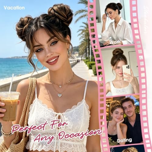 Messy Bun Hair Pieces Human Hair, Straight #01 Jet Black - Image 7