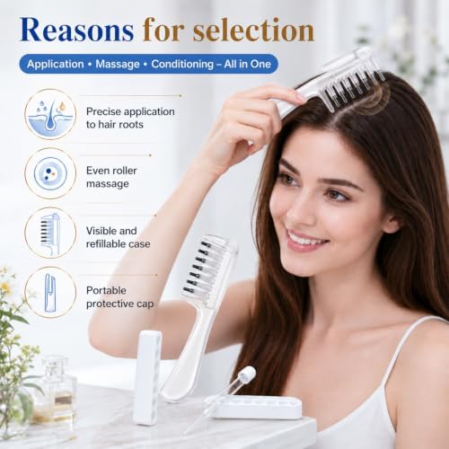 2Pcs Scalp Essential Oil Applicator,Scalp Massaging Brush Applicator,Hair Care Oils,Scalps Oil Applicator for Hair Growth Care,Fast Regrowth & Strengthens Hairs Roots (B) - Image 4