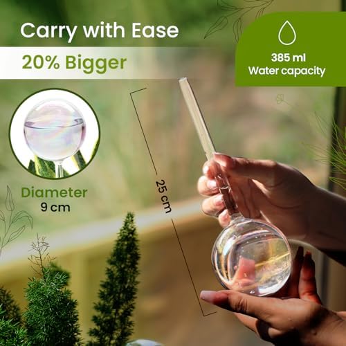 Iridescent Self Watering Globes, Glass Rainbow Plant Watering Globes, Self Watering Planter Insert, Automatic Plant Waterer Indoor (Large-2 Pcs Iridescent, Large) - Image 2
