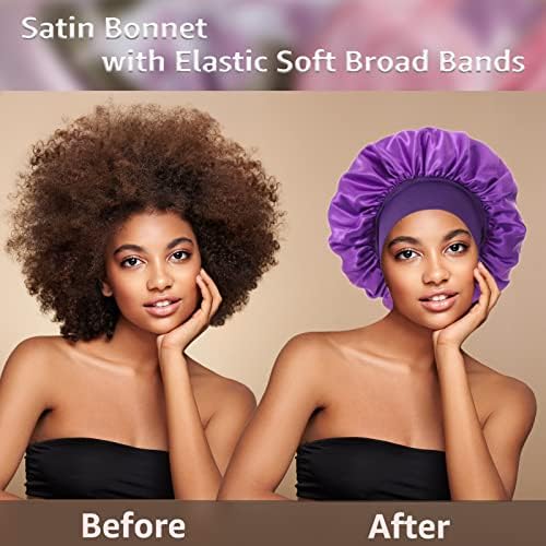 3PCS Bonnets for Women,Silk Satin Bonnet Hair Bonnet for Sleeping - Image 5