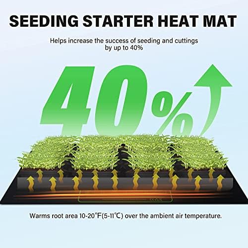 iPower GLHTMTCTRLHTMTL 48" x 20" Warm Hydroponic Seedling Heat Mat and Digital Thermostat Control Combo Set for Plant Germination, Black - Image 6