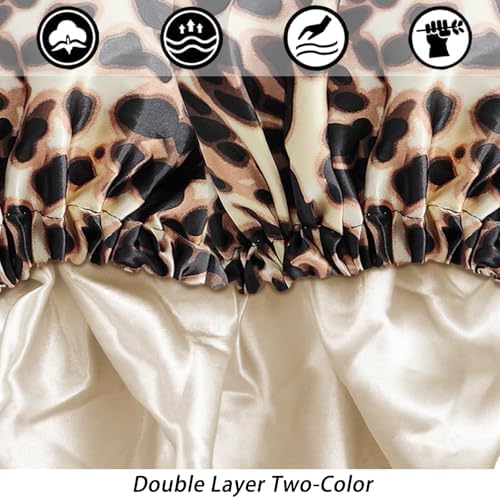 Edoneery Satin Bonnet for Sleeping Women, Double Layer Curly Hair Cap - Image 6