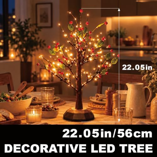 Tabletop Berry Bush,Bonsai Tree Decorative Led Lights - Image 3