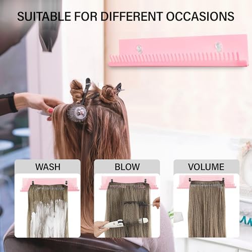 Hair Extension Hanger Weft Storage Rack for Washing Styling Clip-In Extensions Stand Display Mount Accessories Pink Professional Salon Tool Organizer - Image 5