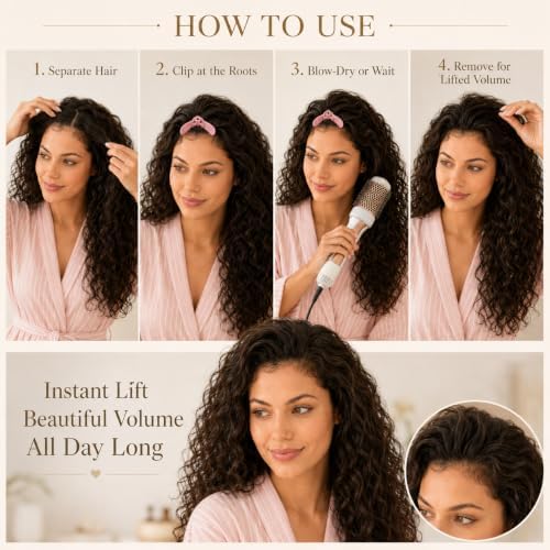 2 Pcs Volume Hair Clips for Roots, Root Clips for Curly Hair Volume, 4-Prong Design No-Crease Hairs Volumizing Clip Comb,DIY Hair Styling Tool for Men & Women(White) - Image 6