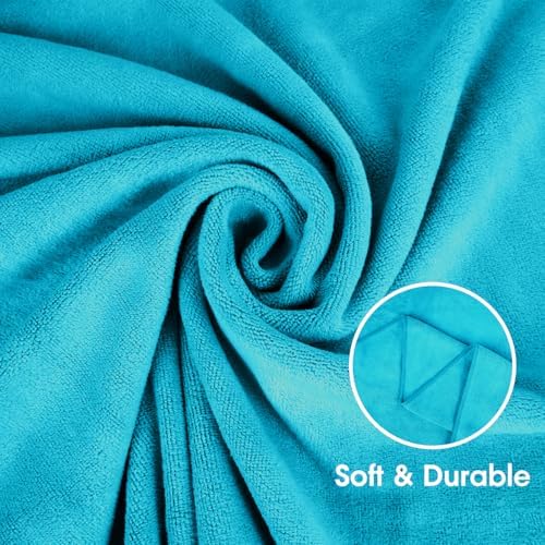 JML Microfiber Bath Towels, 4 Pack, 30" x 60", Teal - Image 6
