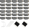 30pcs Snap Clips for Hair Extenisons 9 Teeth Wig Clips, Black by FeiHong