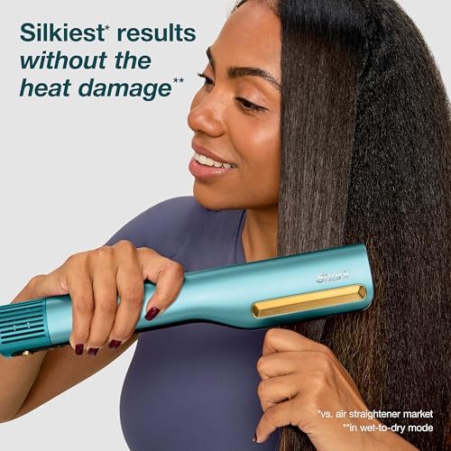 Shark SilkiPro Air Straightener & Blow Dryer, Flat Iron, Turquoise, HT400BL - Image 2