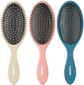 Conair Hair Brush Set, Detangling, Beige, Navy, Coral, 3 Count Full Size (Pack of 8) by conair