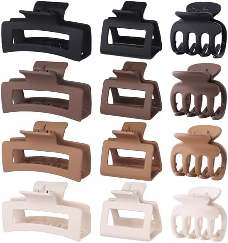 SMKSL 12 Pcs Hair Claw Clips for Women & Girls 3 Styles Hair Accessories by SMKSLHAIRCLAWCLIP