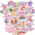 28 PCS Cute Hair Clips Fashion Girls Hair Accessories Flower Fruit Colorful Rainbow Candy Dessert Lovely Animal Barrettes Set Non-slip Metal Snap Pins for Girls Kids Teens Toddlers (Style B) by Ivylovme