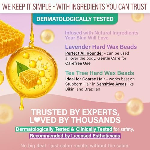 Tress Wellness Award Winning Waxing Kit for Sensitive Skin – Safe for Face & Skin, Easy to Use – At-Home Kit for Face, Bikini, Brazilian & Full Body - Midnight Rose, No Display - Image 4