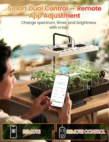 MetryGrow 48W Full Spectrum LED Grow Light Seed Starter Kit, 80-Cell Tray with 30W Heating Mat & Adjustable Dome, Waterproof Germination System for Healthy Indoor Seedlings - Image 3