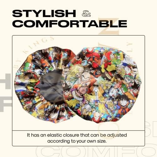 Silky Design Bonnet with Elastic Soft Band, Hair Braid Adjustable Women and Men Bonnets for Sleeping, Comfortable Satin Fabric Bonnet (DZB1 N) - Image 5