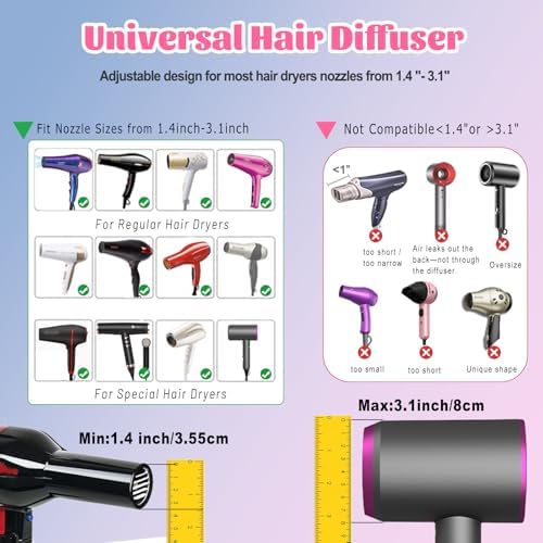 Universal Hair Diffuser Attachment for 1.4"-3.1" Blow Dryer Nozzles - Image 2