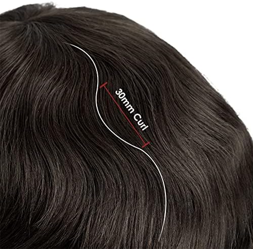 Lordhair Hair System for Men Human Hair Toupee, 6 x 9 Inch, #1B - Image 4