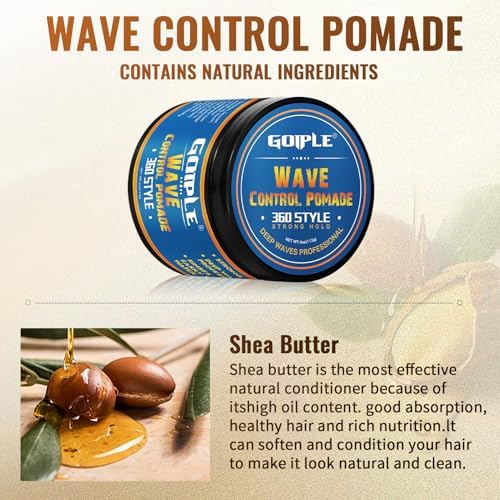 Wave Pomade 360 Greasy Pomade Wave Styler Brush Great for Wolfing, Boar Bristle Beard & Wave Brush for Barbers & Daily Use, Styling Set for Men 360 Easy Wash 360 Wave Training Hair Cream - Image 4