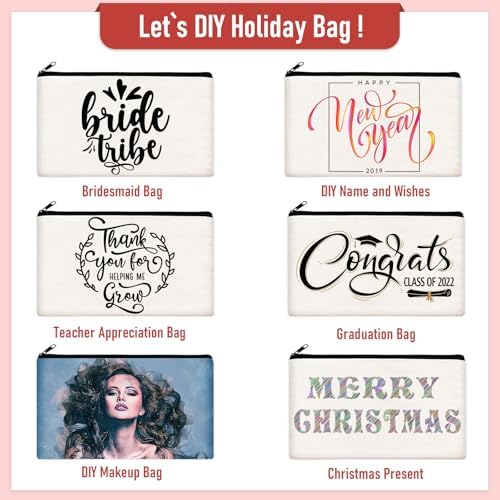 Legigo Blank Canvas Bags Zipper Pouch Makeup Bags Pencil Pouch Bulk - Image 4