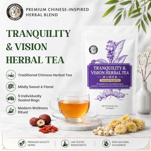 Herb Guru Herbal Tea, Tranquility Jujube & Lotus Seed, 5 Bags (50 Cups) - Image 2