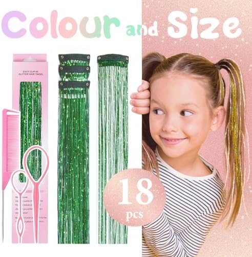Hair Tinsel Clip in Green Fairy Hair Tinsel Kit - Image 3